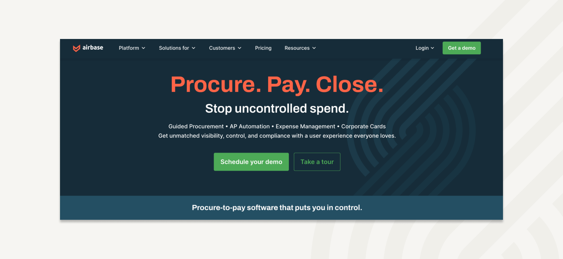 Airbase is an end-to-end procure pay close software