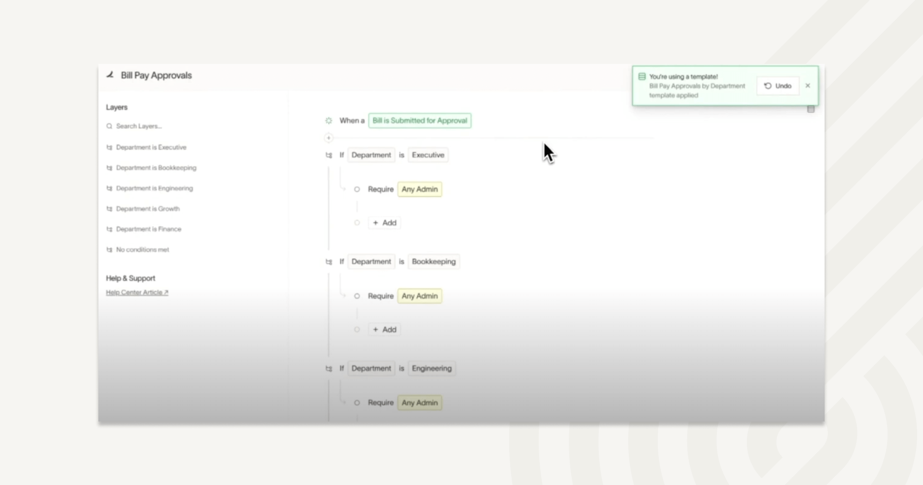 Bill payment approvals can be routed based on multiple fields