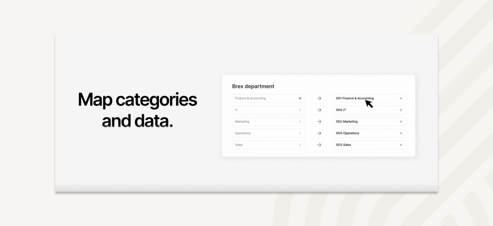 Brex AI automatically maps categories