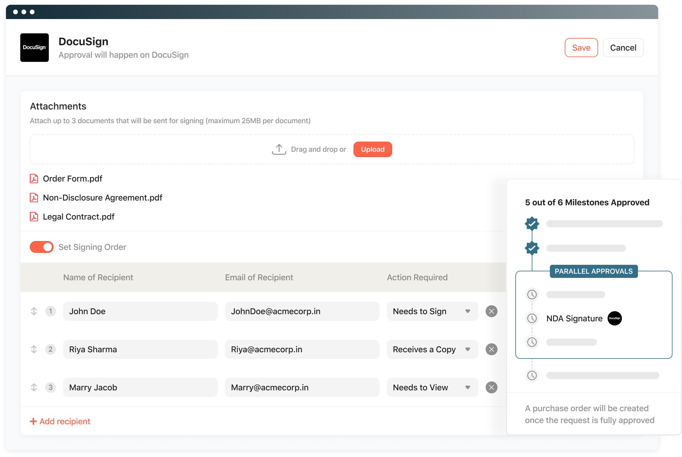 DocuSign integration