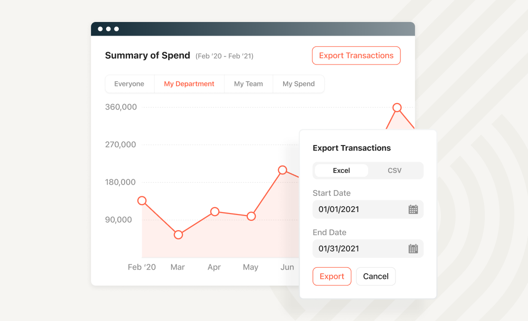 Exporting expense reports