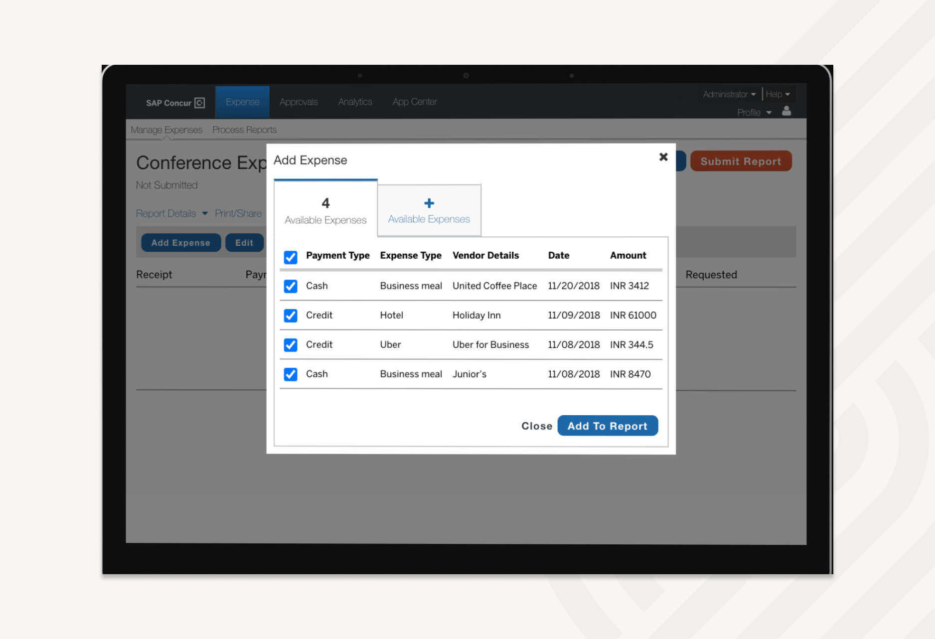 Expense reports can be generated with just a few clicks