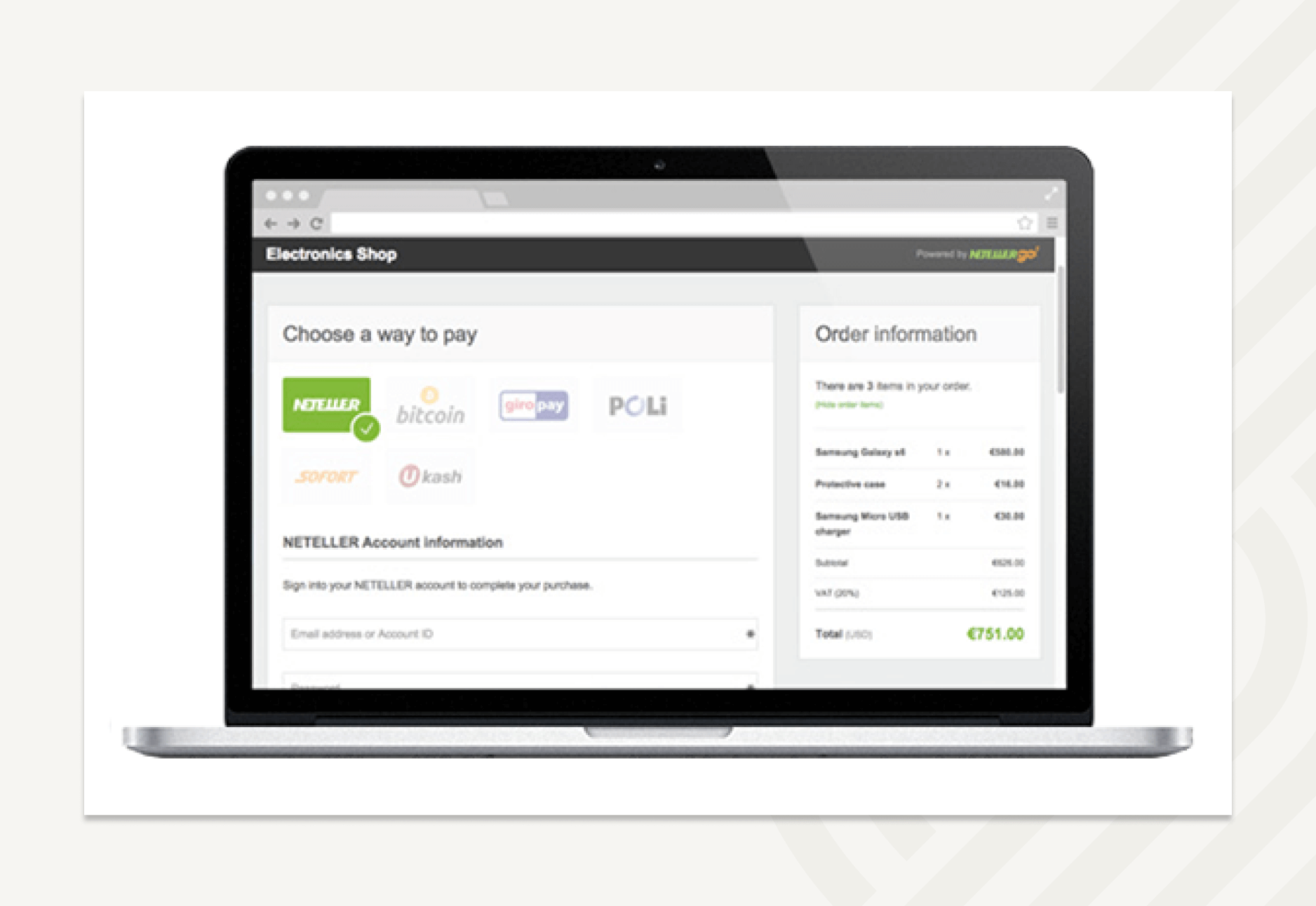 Multiple ways to make online payments
