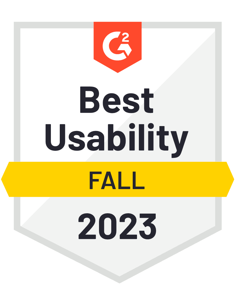 G2 Best Usability Fall 2023 badge