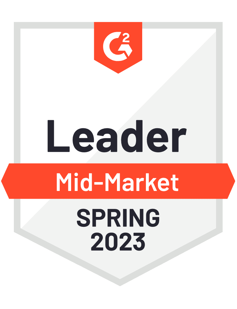 G2 Leader Mid-Market Spring 2023 badge