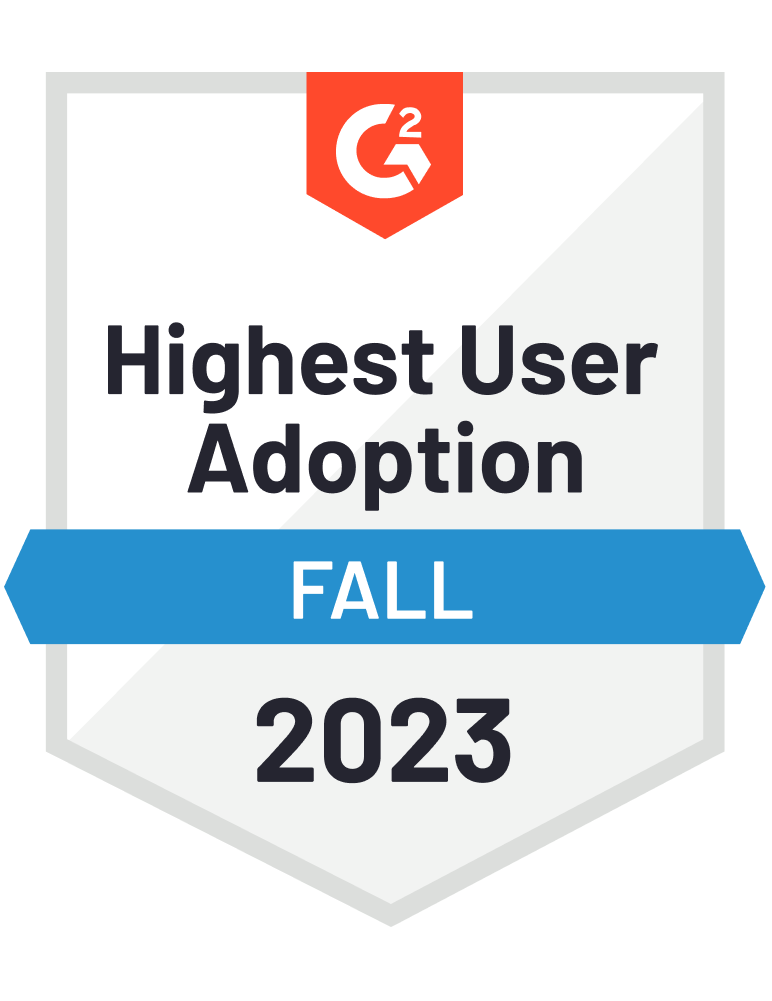 G2 Badge - Highest User Adoption Fall 2023 | Airbase G2 Badge - Highest User Adoption Fall 2023