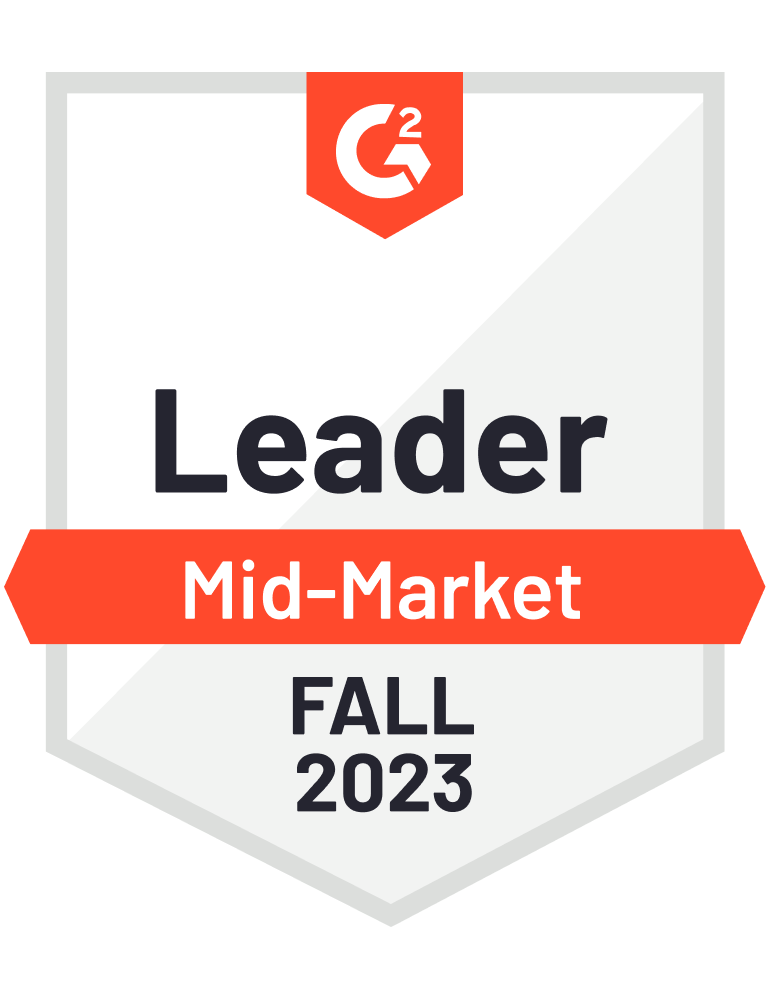 G2 Badge - Leader Mid-Market Fall 2023