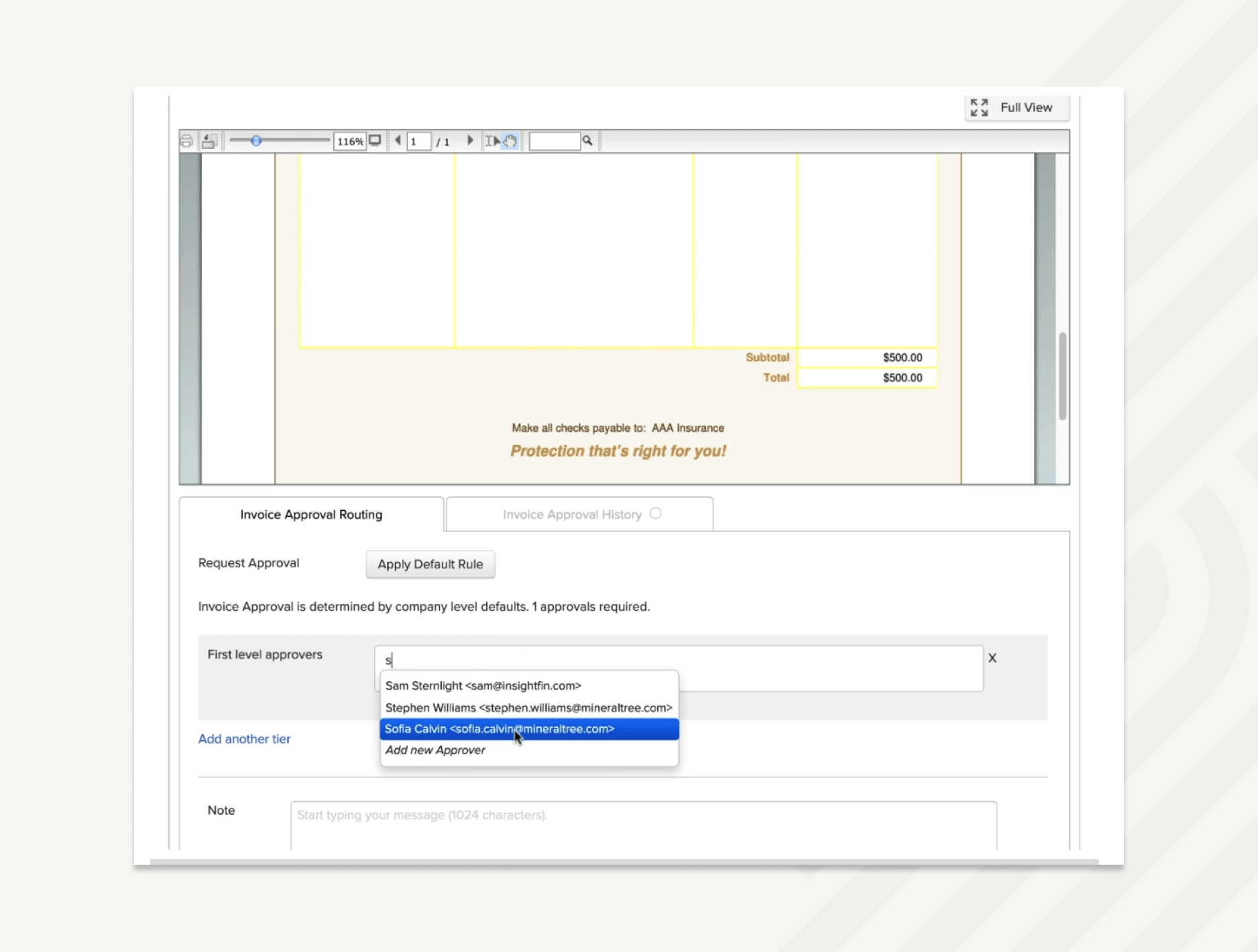 Admins can set up hierarchical approval flows