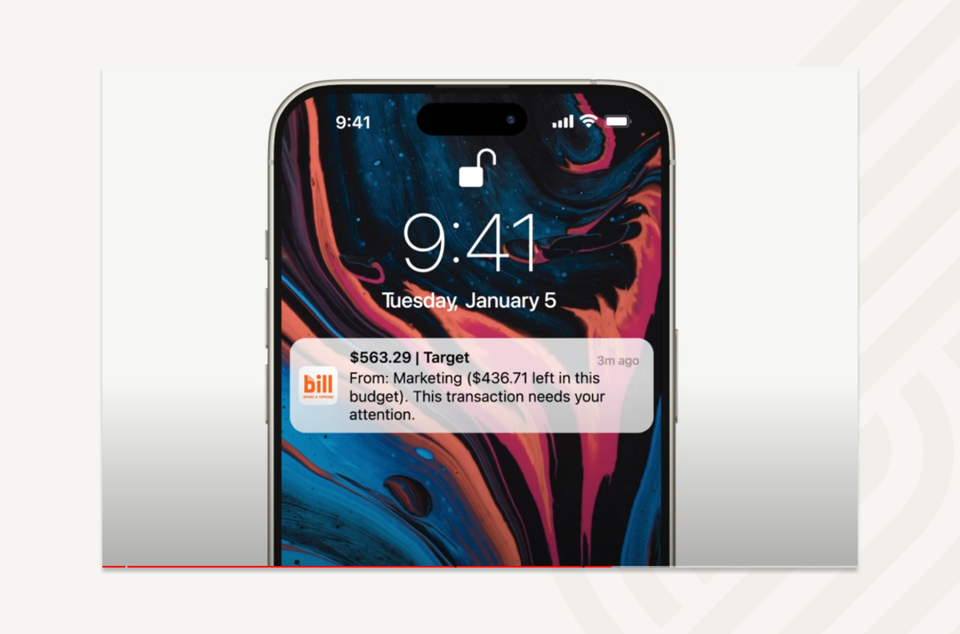 Notifications on the mobile app alert users to upload receipts