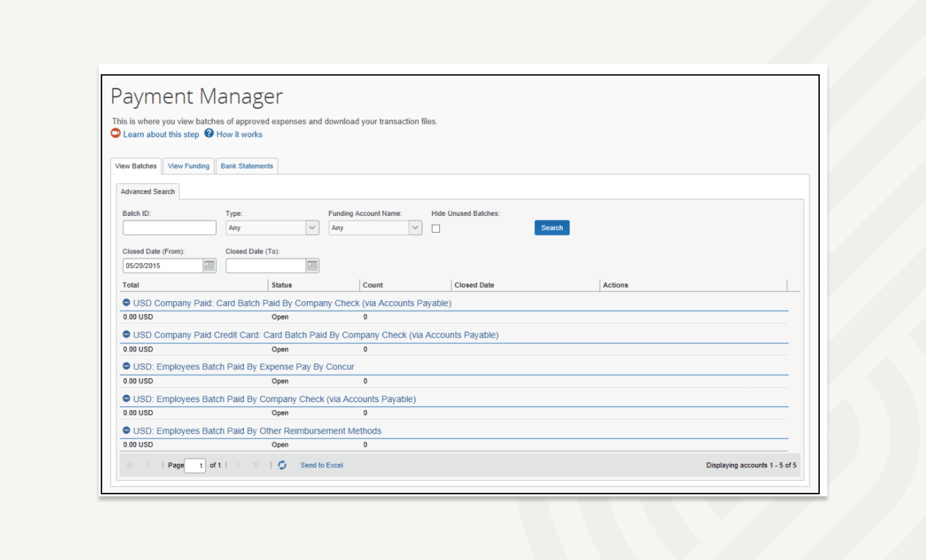 Payment batches are prepared by Payment Manager