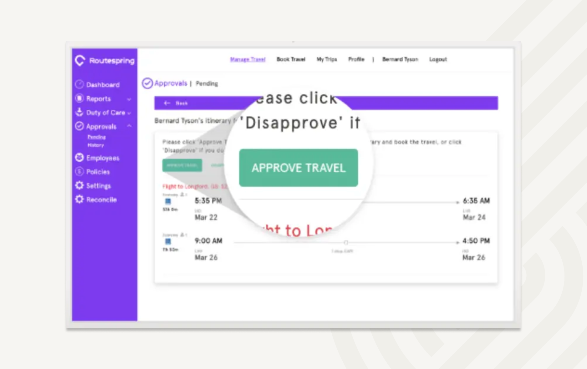 Routespring offers in-app travel bookings and approvals
