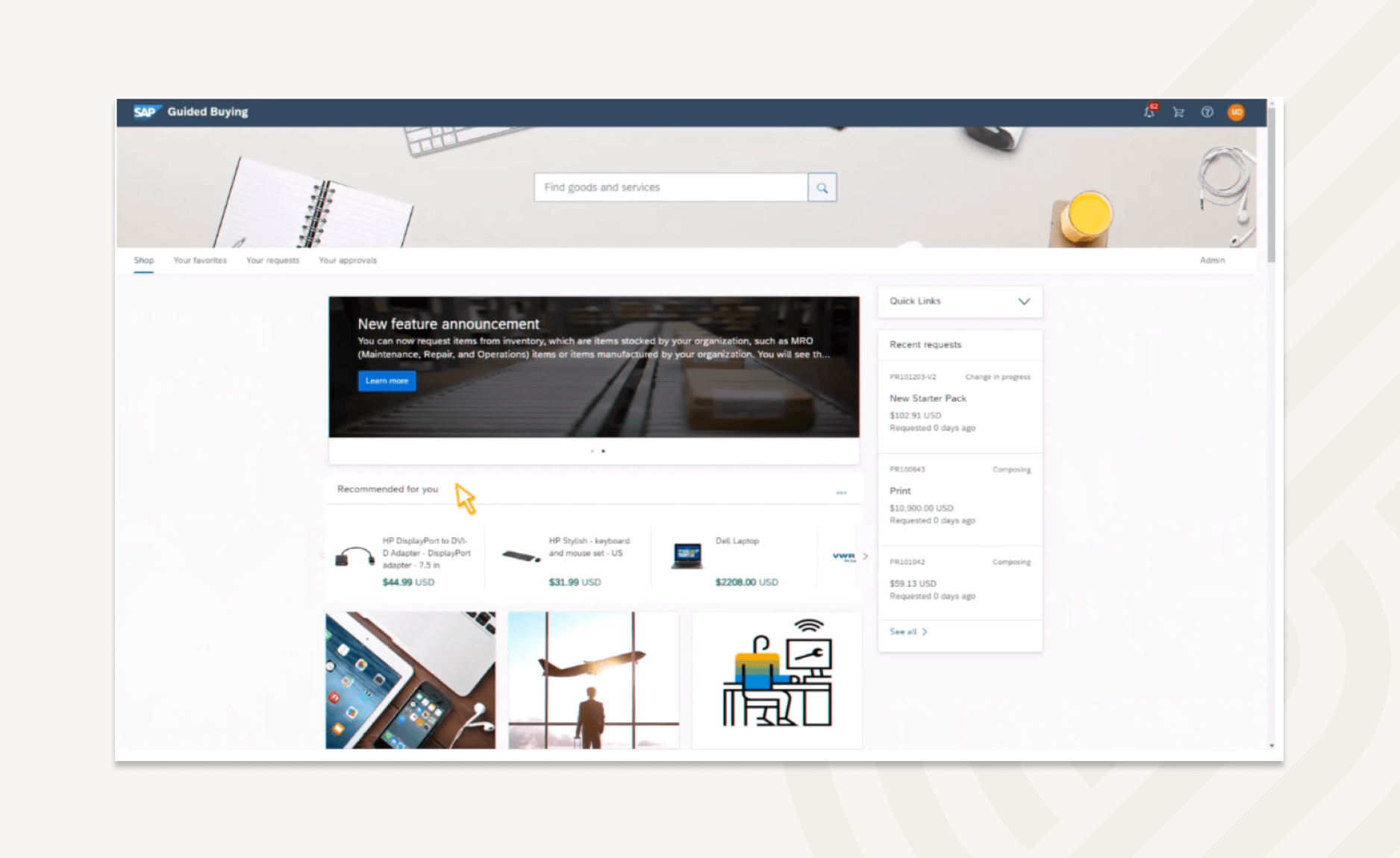 SAP Ariba - AI-powered purchase recommendations