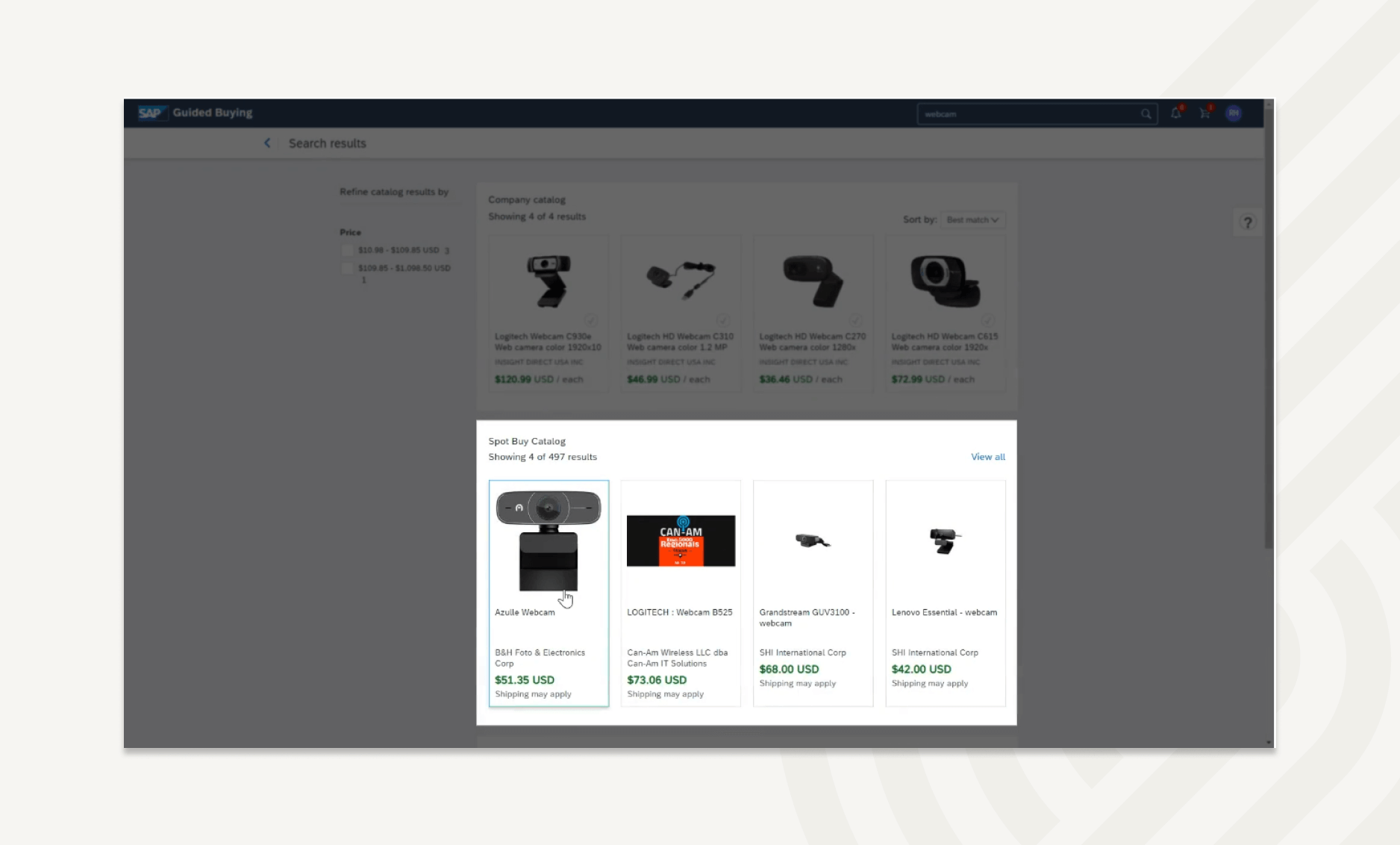 Spot Buy feature offers pre-vetted vendors for emergency purchases