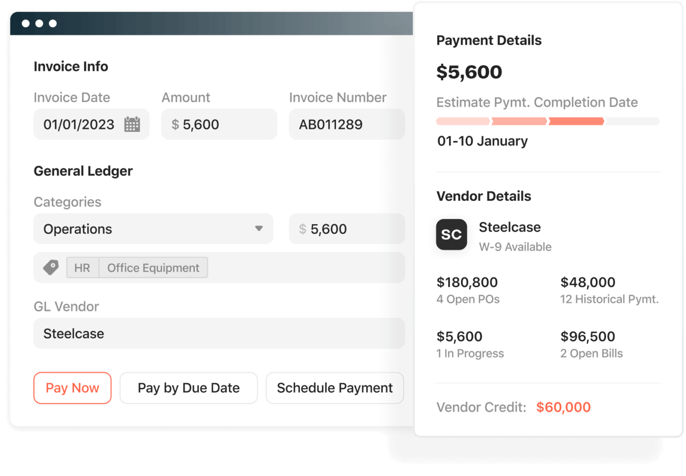 Screenshot of Airbase's AP Automation