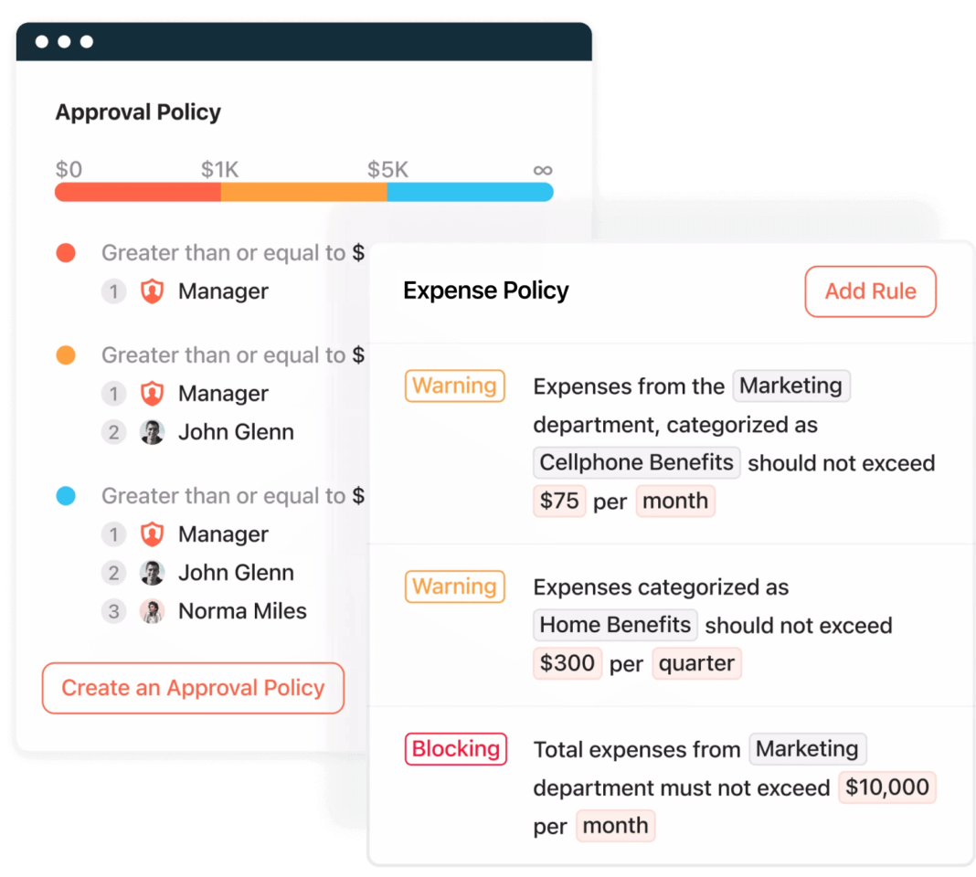 Screenshot of Airbase's Expense Management