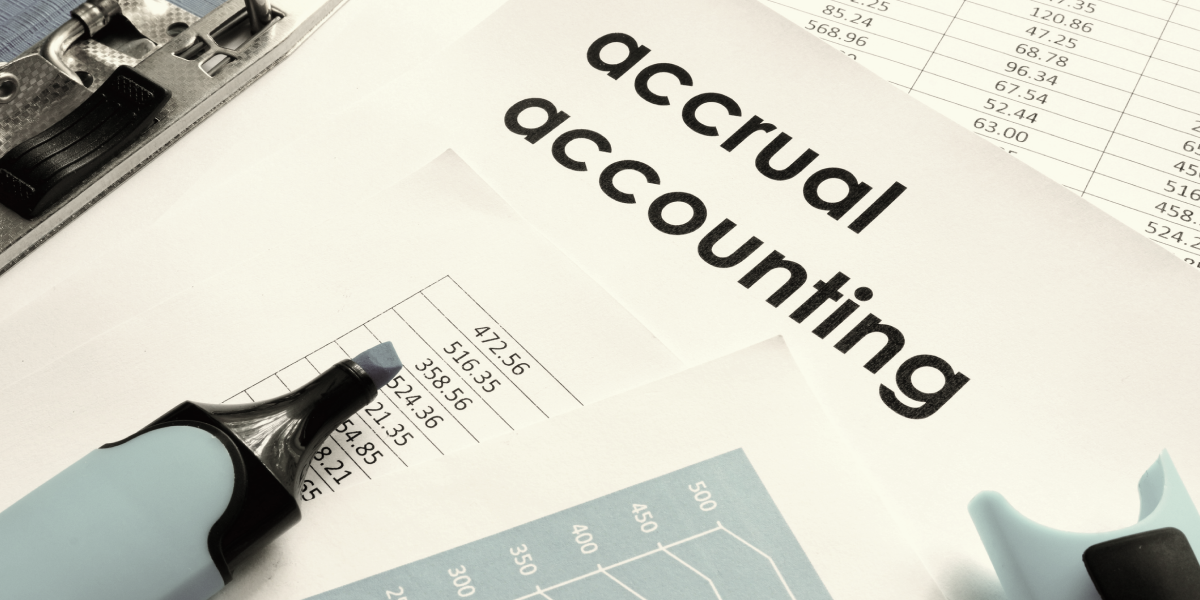 Marker on page that says accrual accounting.
