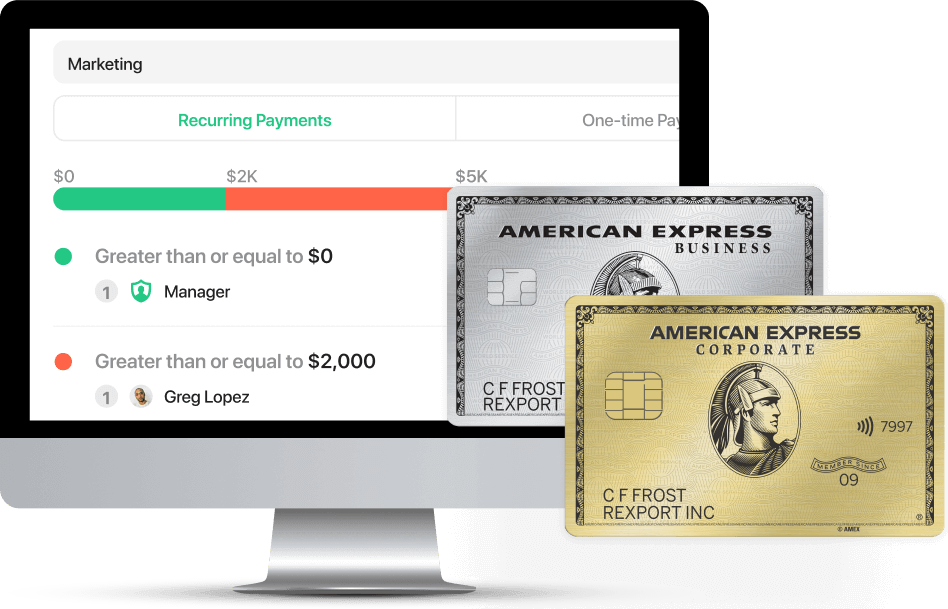 Airbase dashboard with American Express Cards