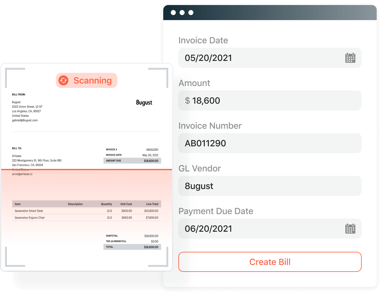 Screenshot of Auto Invoice Processing