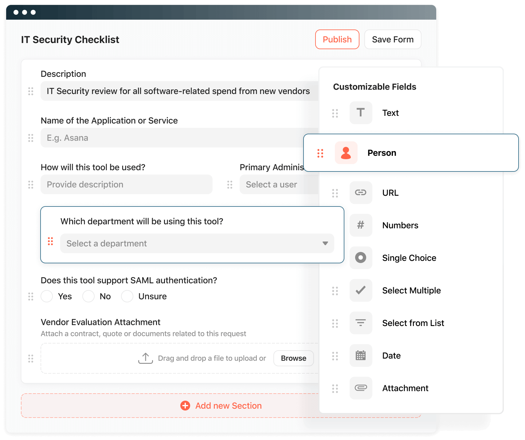 Screenshoot of no-code configuration