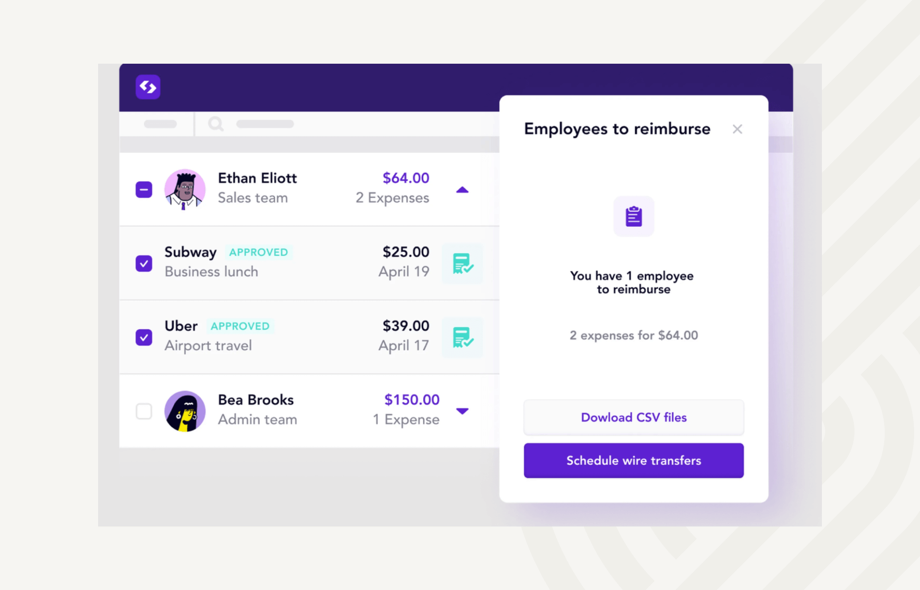 Reimbursement can be triggered from Spendesk Wallet